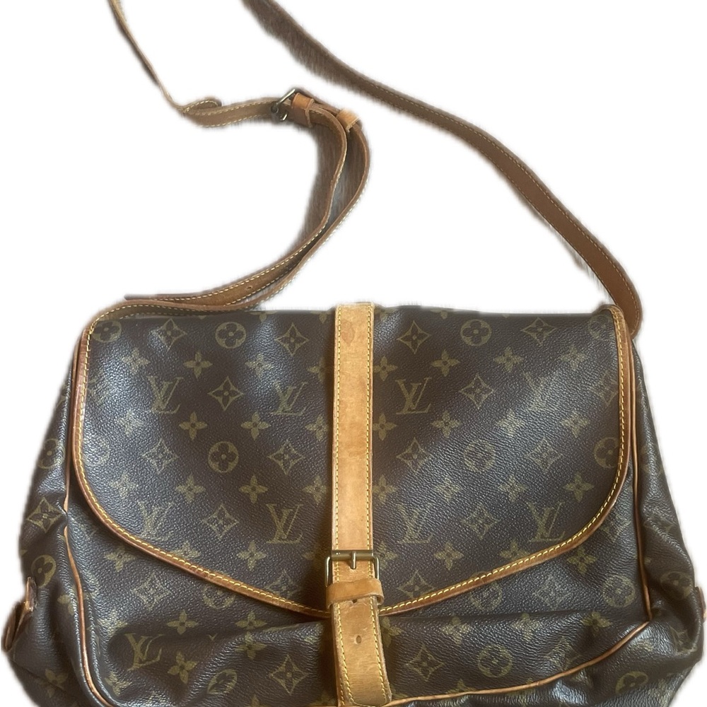 Louis Vuitton Monogram Shoulder Bag - Brown with Tan Trim